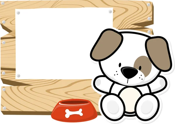 Sevimli küçük köpek ve işareti yönetim kurulu — Stok Vektör