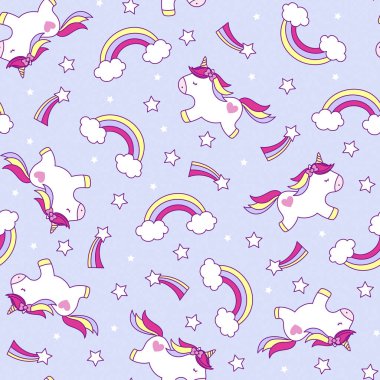 gökkuşağı desenli şirin tek boynuzlu atlar