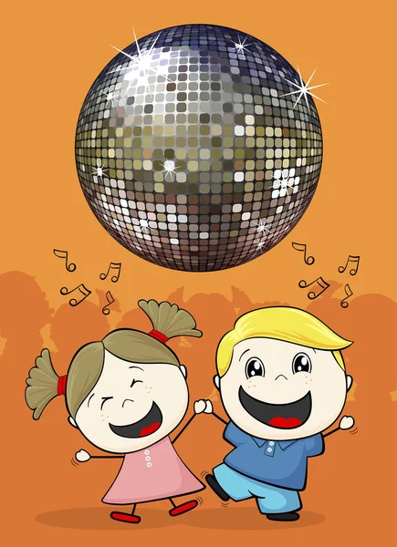 Leuke lieve kinderen dansen — Stockvector