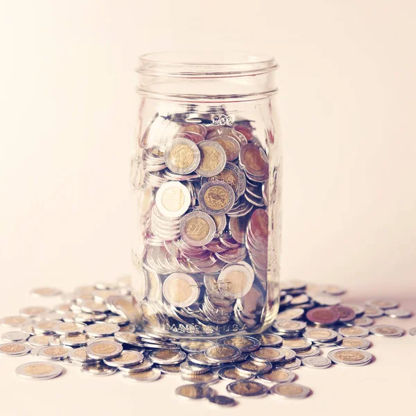 Jar savings vintage tone — Stock Photo, Image