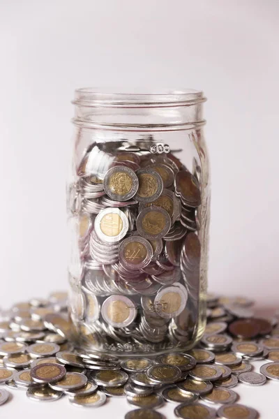 Banking coins in jar — Stock Photo, Image