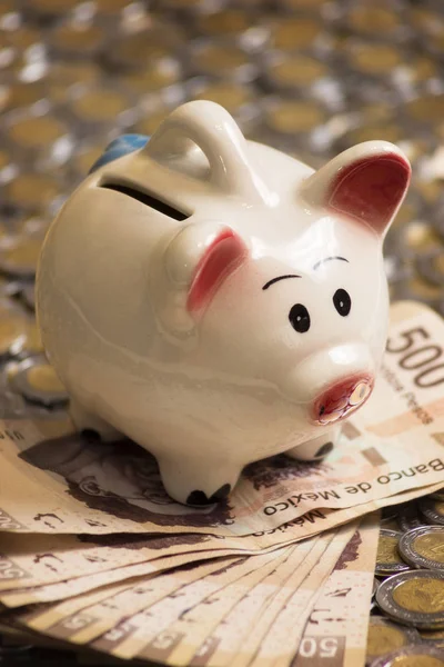 Piggybank savings coins — Stock Photo, Image