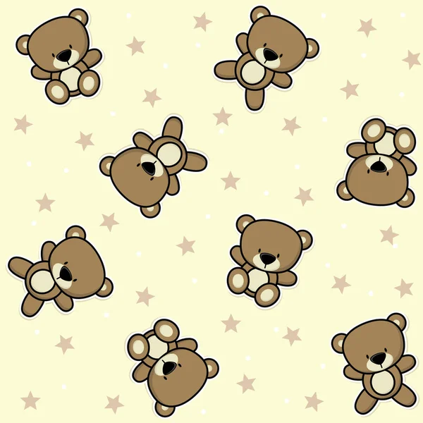 Baby teddybjörn seamless mönster — Stock vektor