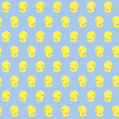 Şirin Bebek lastik ördek mavi arka plan, Bebek ve çocuk, için tasarım üzerinde ile Seamless Modeli Davetiyeler, kreş art dekor, yeni doğan bebek dekorasyon ve bebek duş için kullanılabilir