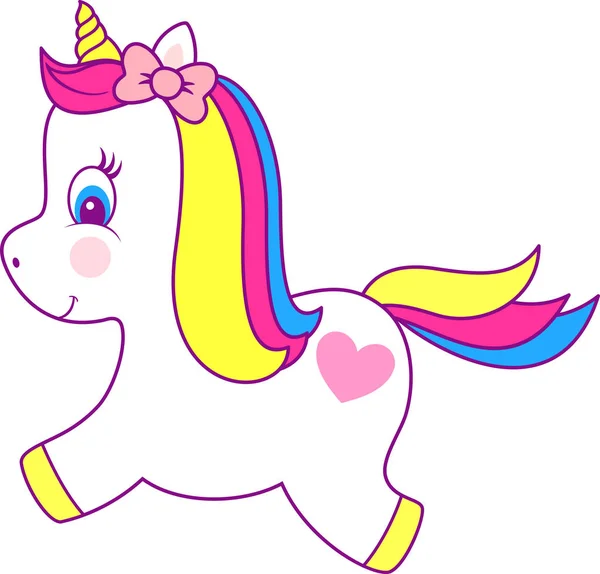 Illusztráció Aranyos Unicorn Elszigetelt Fehér Background Design Baba Gyermek — Stock Vector