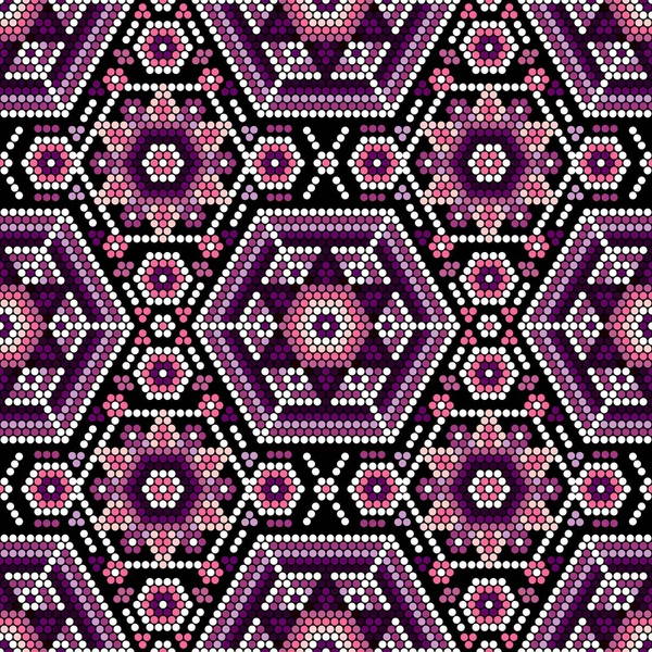 Illustration Vectorielle Motif Géométrique Sans Couture Inspiré Style Artisanal Mexicain — Image vectorielle