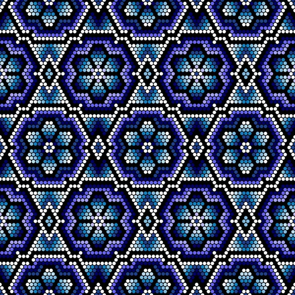 Meksika huichol sanatından esinlenilmiş kusursuz desenli vektör çizimi. Döşeme yapılabilir