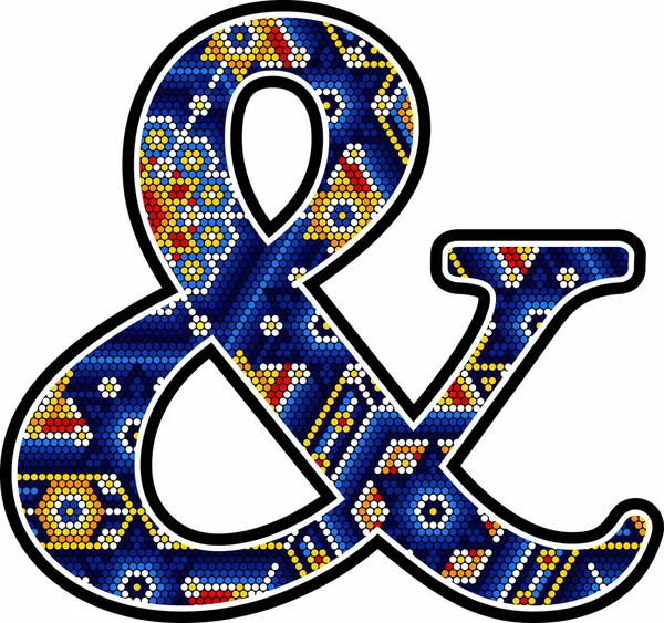 Ampersand Símbolo Con Puntos Colores Diseño Abstracto Inspirado Estilo Arte — Vector de stock