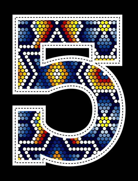 有五颜六色的小圆点抽象设计灵感来自墨西哥胡乔尔艺术风格 与黑色背景隔离 — 图库矢量图片