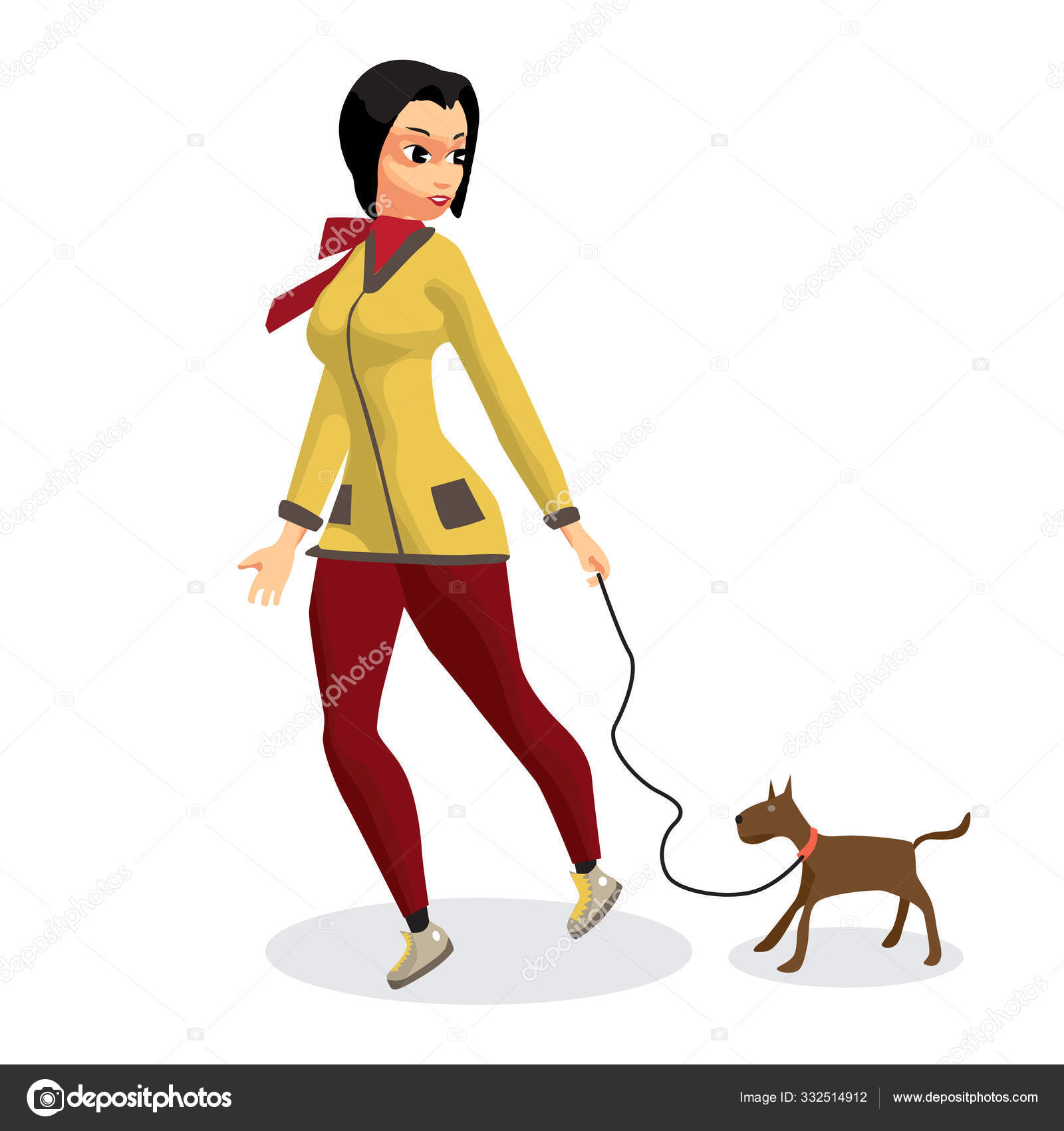 犬の散歩ストックベクター ロイヤリティフリー犬の散歩イラスト Depositphotos