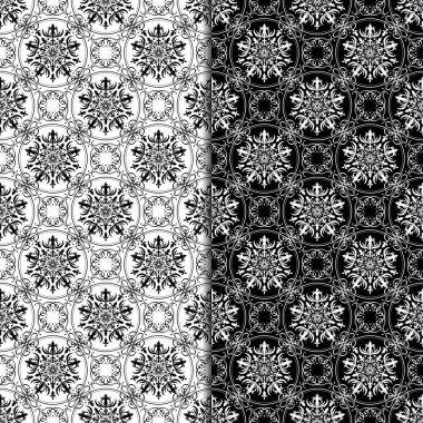 Soyut seamless modeli. Siyah ve beyaz set