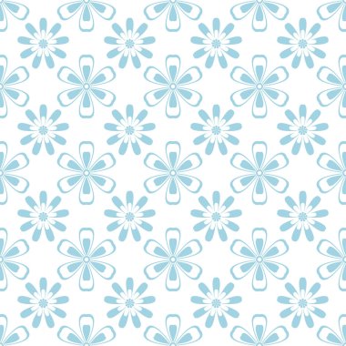 Çiçek seamless modeli. Mavi ve beyaz süsleme