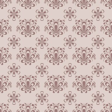 Çiçek seamless modeli. Kahverengi süsleme