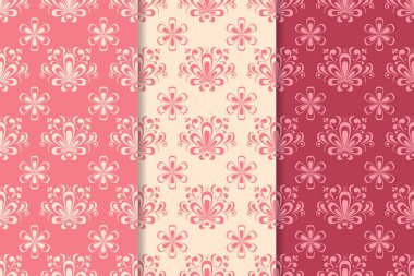 Çiçek seamless modeli. Kırmızı küme