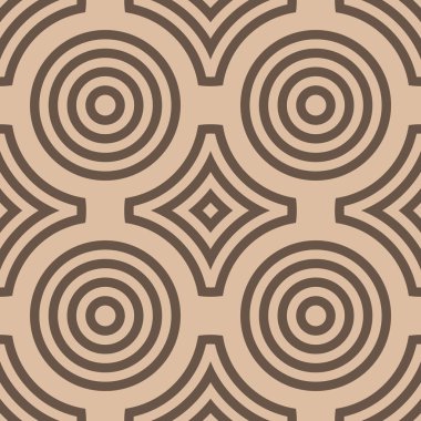 Geometrik yuvarlak şekil seamless modeli. Daireler ve rhombus