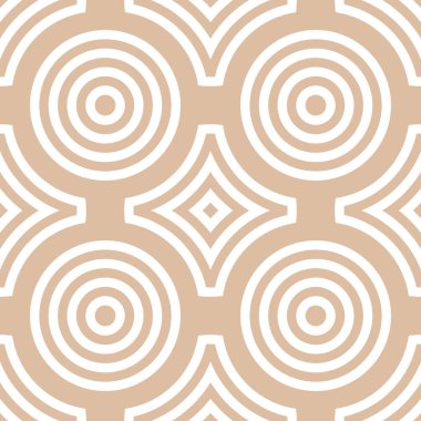 Geometrik yuvarlak şekil seamless modeli. Daireler ve rhombus