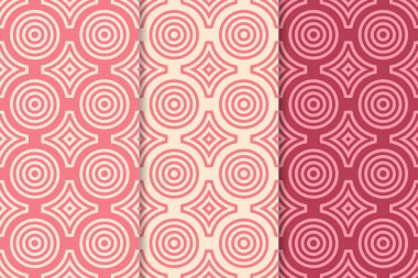 Geometrik yuvarlak şekil seamless modeli. Daireler ve rhombus