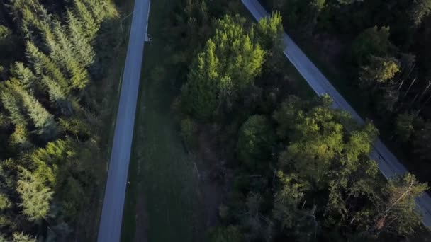 Luftaufnahme einer Landstraße über die Hügel in den Bergen — Stockvideo
