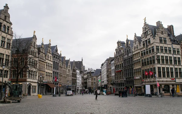Antwerpia Belgia Marca 2017 Niezidentyfikowanych Osób Przejść Przez Plac Grote — Zdjęcie stockowe