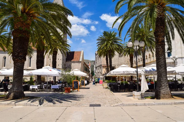 Trogir Croacia Circa Junio 2015 Restaurante Aire Libre Para Verano — Foto de Stock