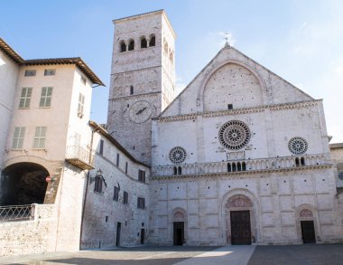 Assisi, Umbria, İtalya'nın tarihi eski şehir San Rufino Katedrali