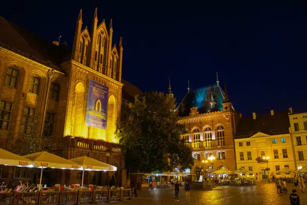 Torun Lengyelország Szeptember 2016 Azonosítatlan Emberek Séta Old City Market — Stock Fotó