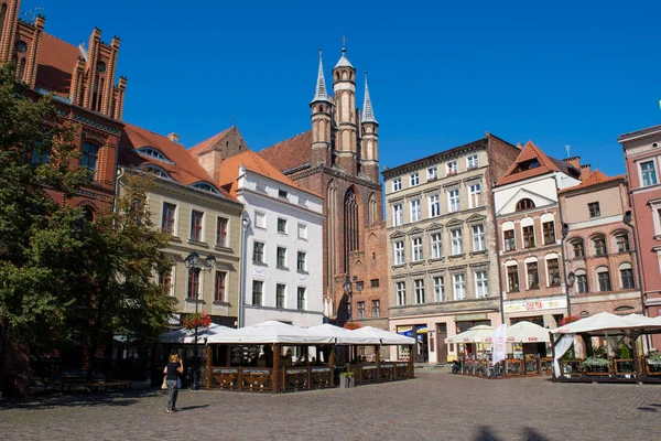 Torun Lengyelország Szeptember 2016 Azonosítatlan Emberek Séta Old City Market — Stock Fotó