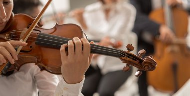 Orkestra dize bölümü gerçekleştirme.