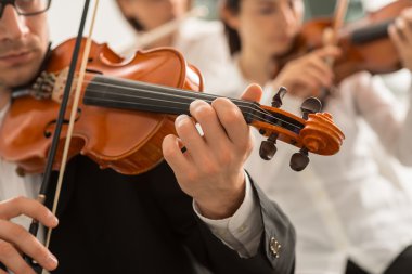 Orkestra dize bölümü gerçekleştirme.