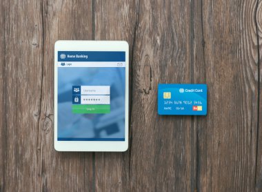 Dijital değmek perde tablet ve kredi kartı