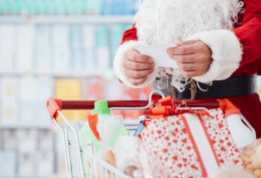 Noel Baba Noel alışveriş yaparken