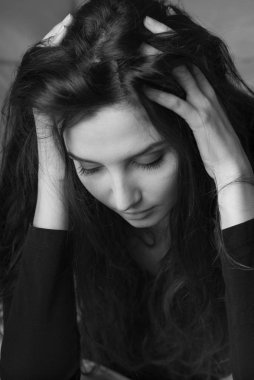 Depresif kadın portre