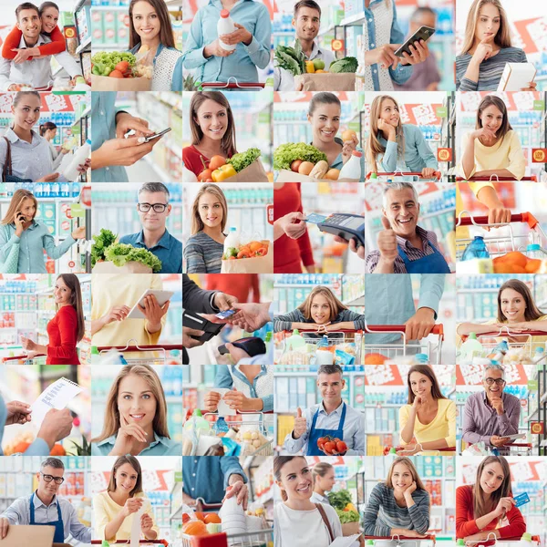 Smiling people at store — Stock Photo, Image