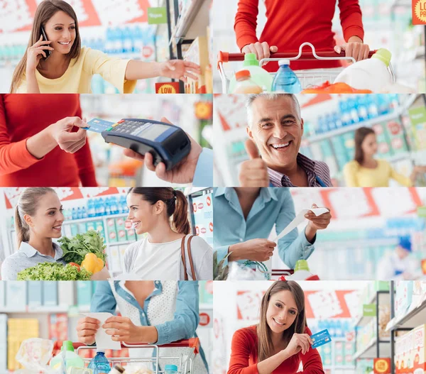 Gente sorridente al negozio — Foto Stock