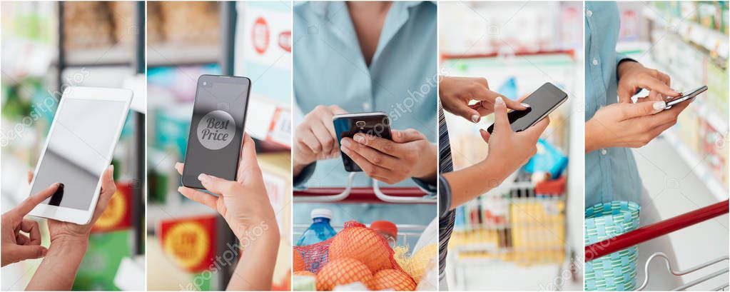 People using shopping apps