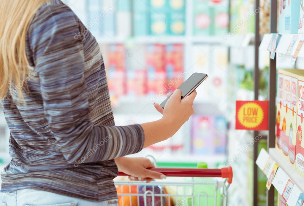 Woman using apps on phone