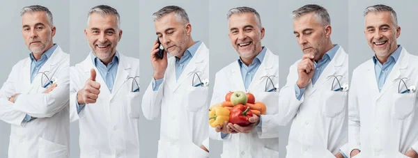 Collage de portraits de médecins — Photo