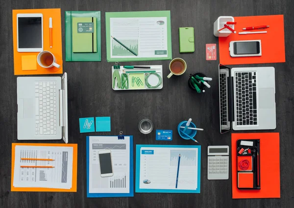 Colorful creative team desktop — Stock Photo, Image