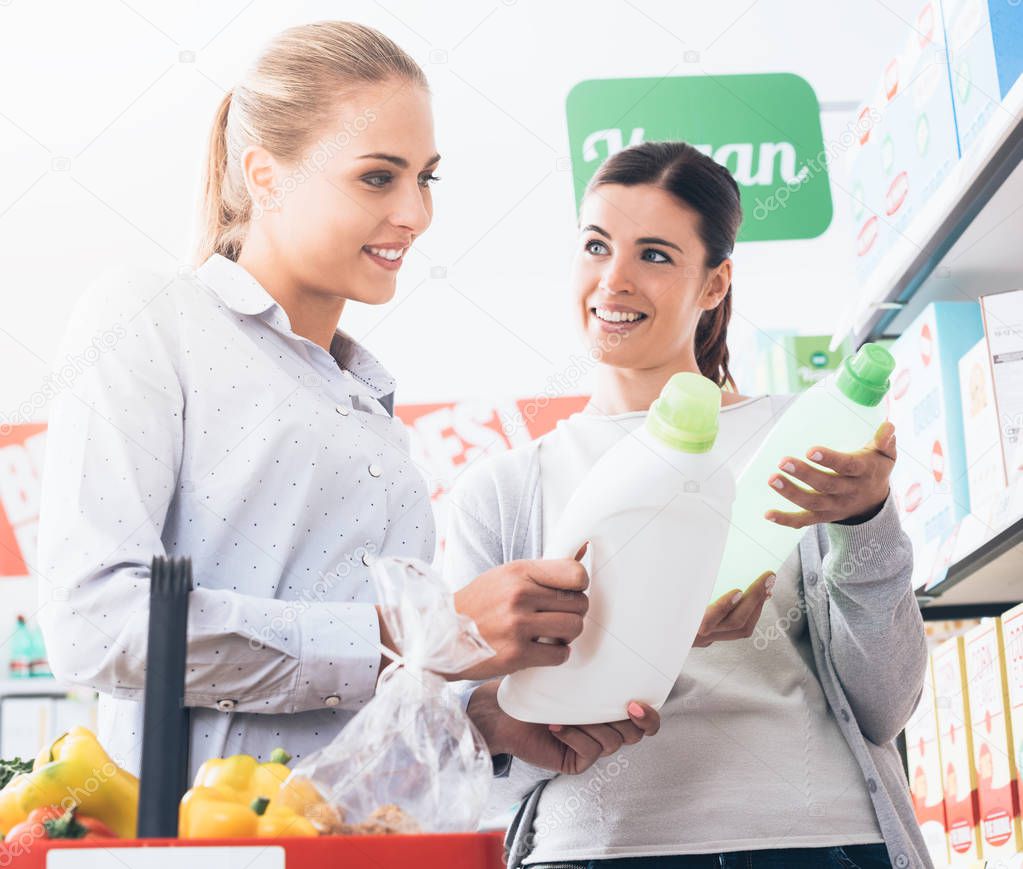 Women doing grocery shopping 