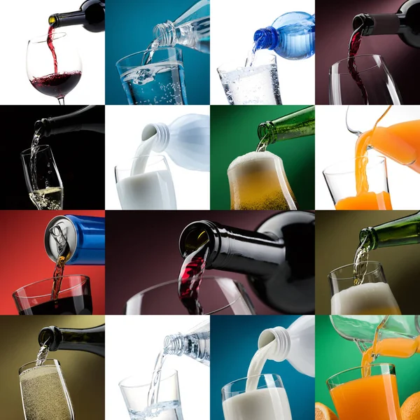 Verter bebidas en la colección de fotos de vasos —  Fotos de Stock