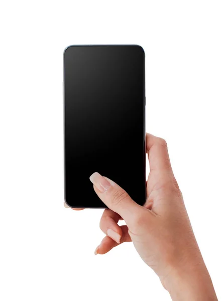 Vrouwelijke hand met smartphone — Stockfoto