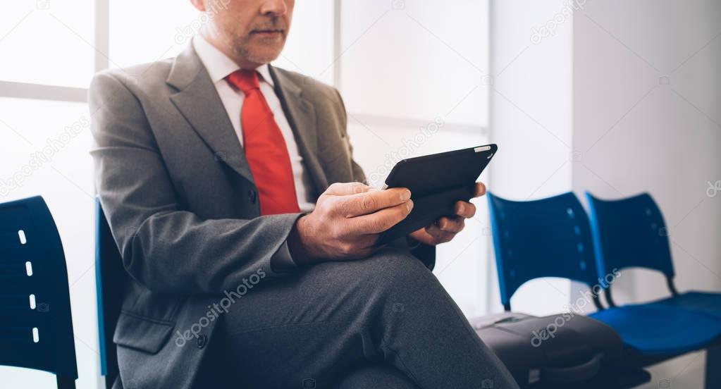businessman using digital tablet
