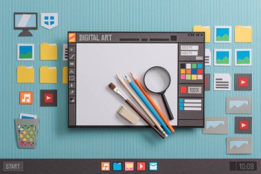 Grafik tasarım yazılımı ile gerçek araçları