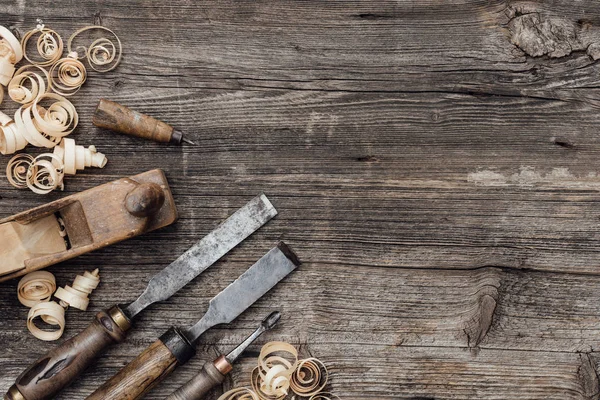 Herramientas de carpintería usadas antiguas — Foto de Stock