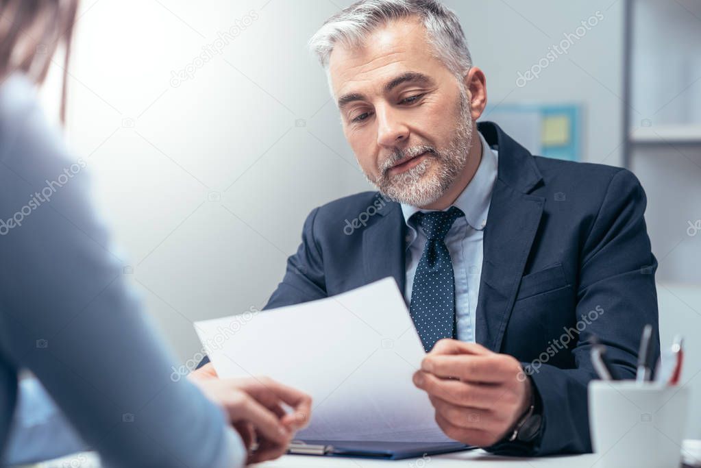 woman having job interview with manager