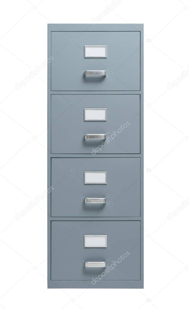 Filing cabinet on white  