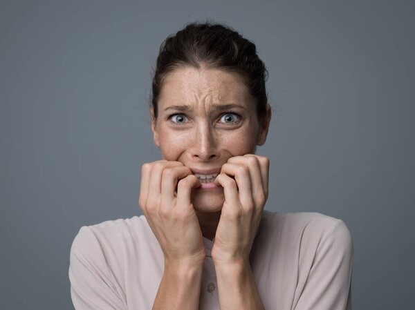 Terrified young woman