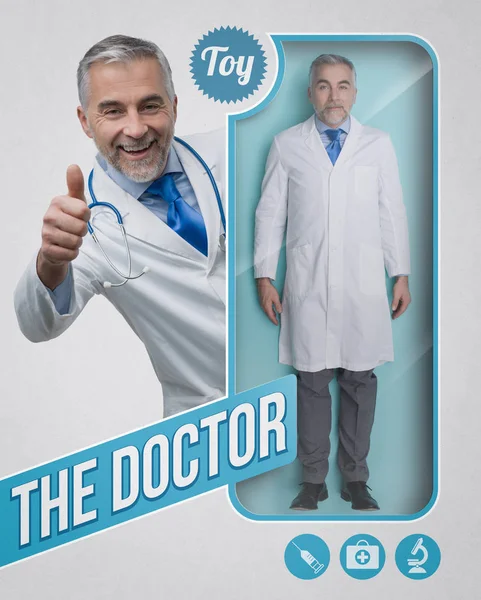 Realistiska manliga läkare docka — Stockfoto