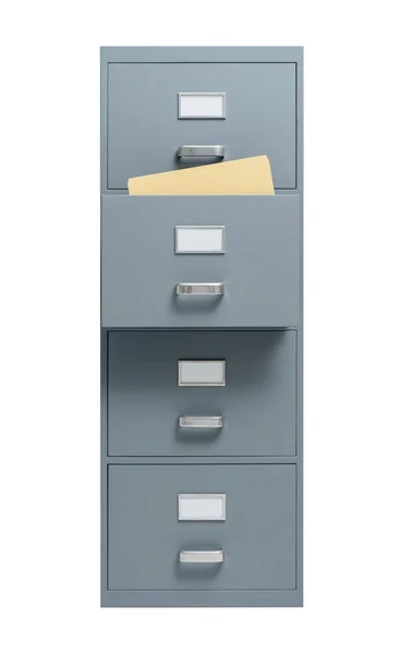 Filing Cabinet Open Drawer White Background Storage Administration Concept — Stock Photo, Image