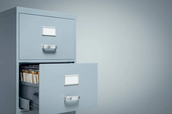 Filing Cabinet Open Drawer Folders Storage Administration Concept — Stock Photo, Image